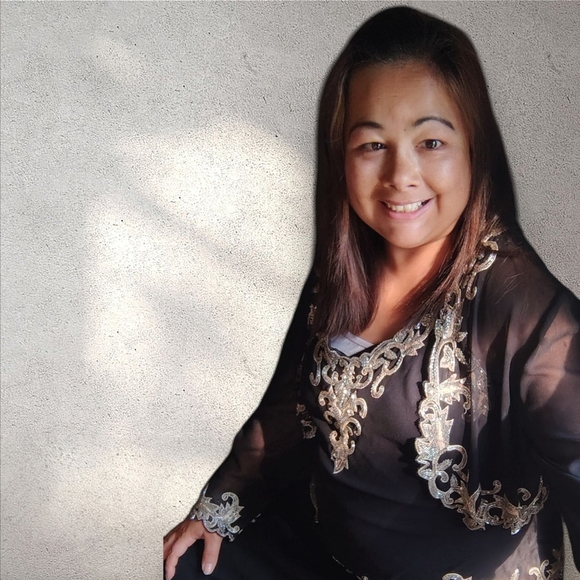 J KARA NEW YORK Black Dress with Gold Accents Women's Size 14 With Jacket NWOT - Picture 8 of 16